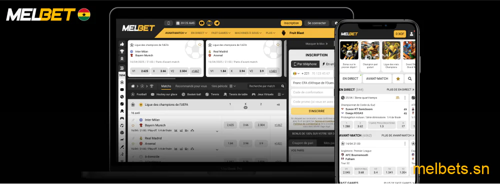 Interface Melbet rapide et intuitive