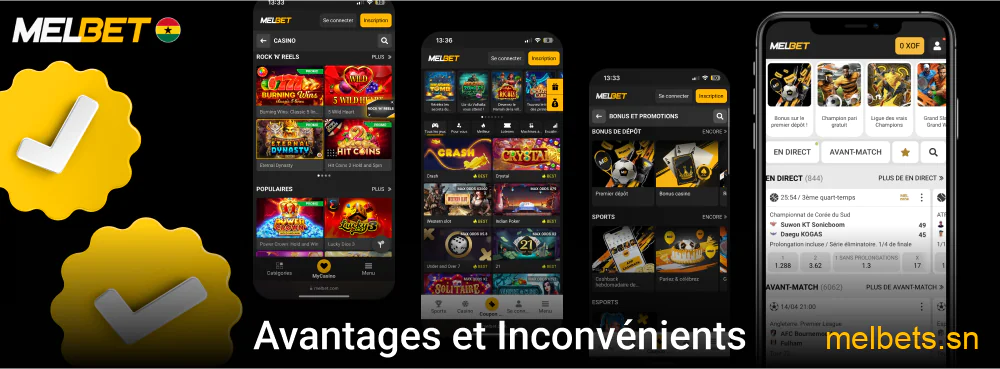 Points forts et limites de l’appli Melbet