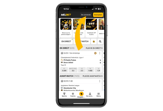 Connexion au compte Melbet