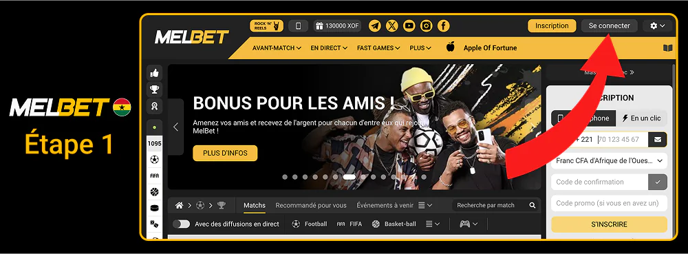 Connexion à votre compte Melbet