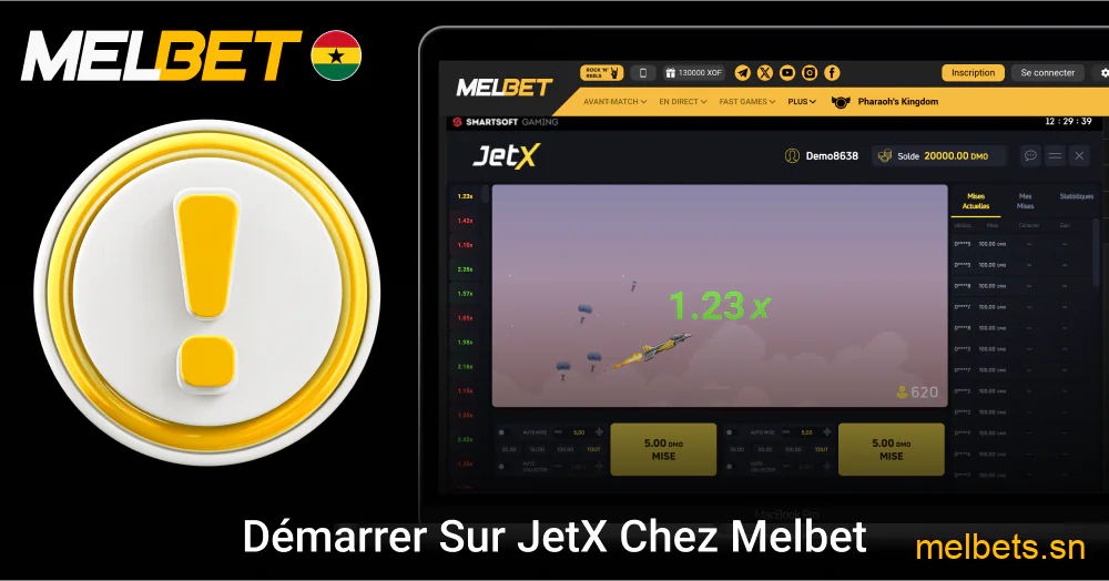 Commencer à jouer à JetX sur Melbet