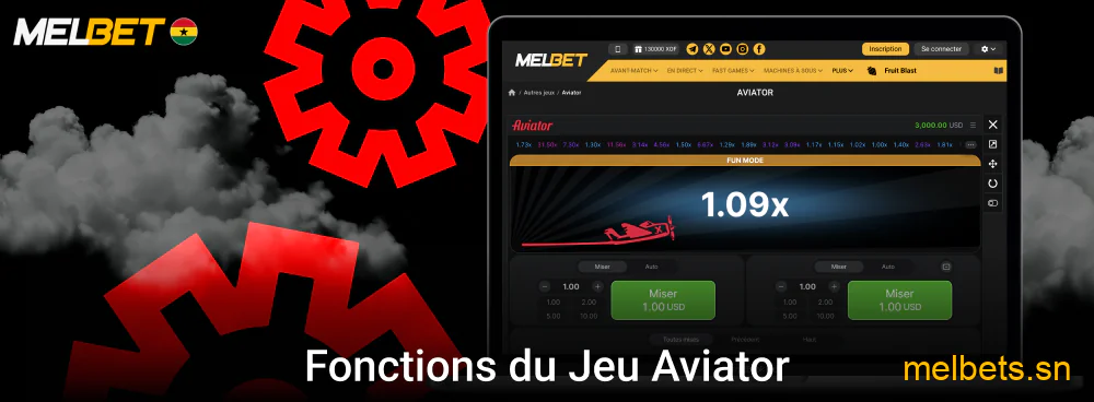 Fonctions pratiques du jeu Aviator Melbet