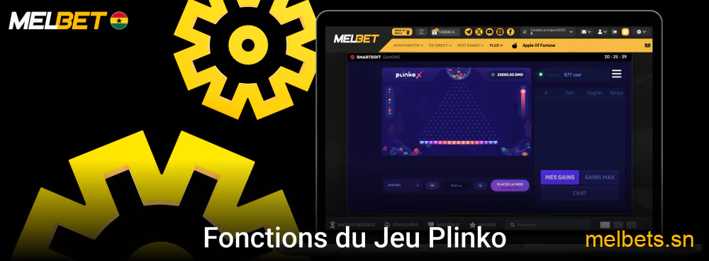 Caractéristiques du jeu Plinko sur Melbet