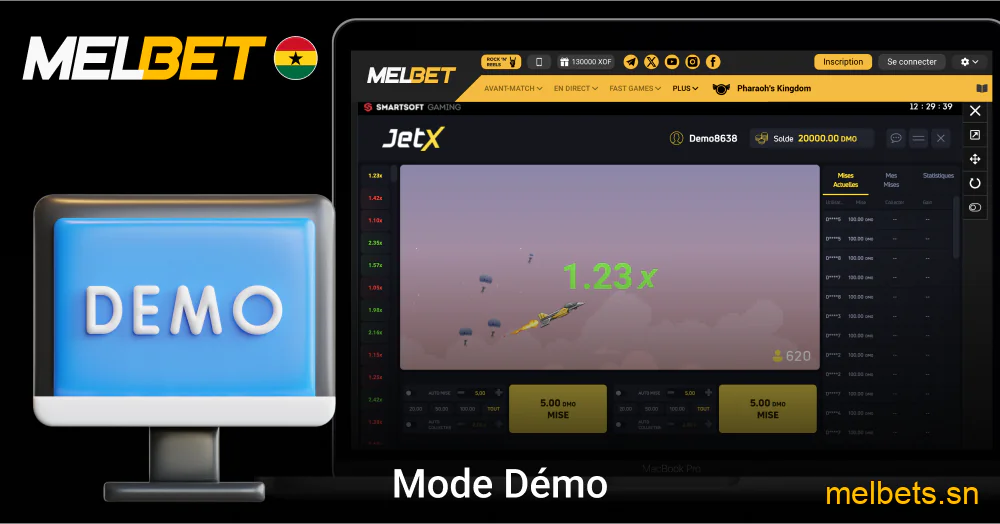 JetX en mode démo sur Melbet