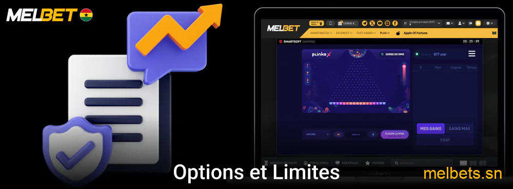 Options et limites de paris Plinko sur Melbet