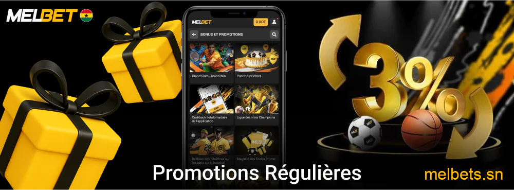 Promotions régulières via notifications Melbet