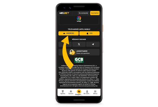 Lien téléchargement APK Melbet