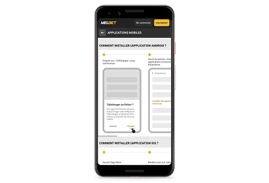 Téléchargement fichier APK Melbet